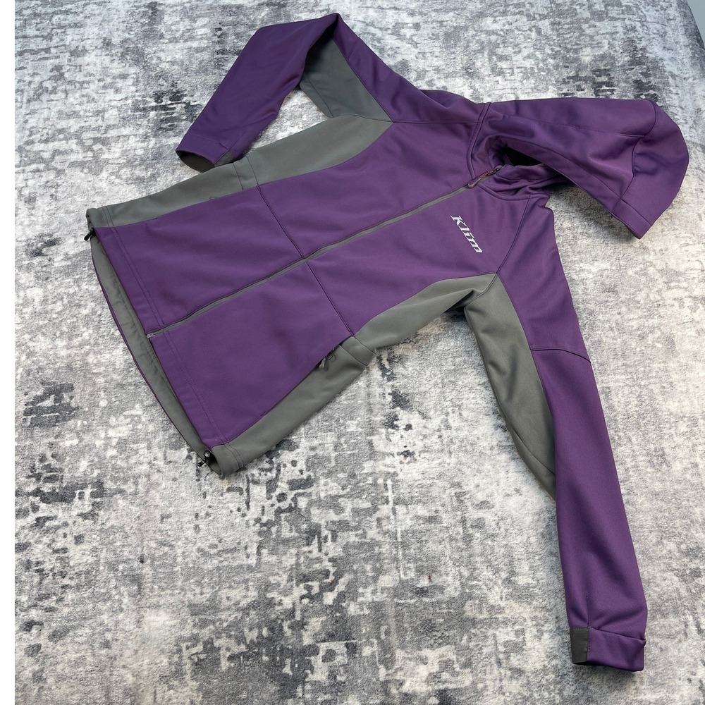 Klim Women Small Evolution Hoodie Purple Grey Athletic Softshell Jacket Gorpcore